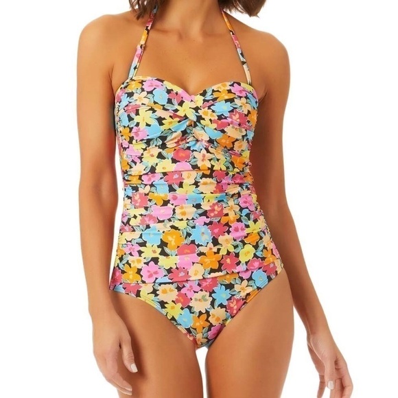 Anne Cole Other - NEW Anne Cole Multicolour Floral Twist and Shirred Front One Piece Swimsuit US 6